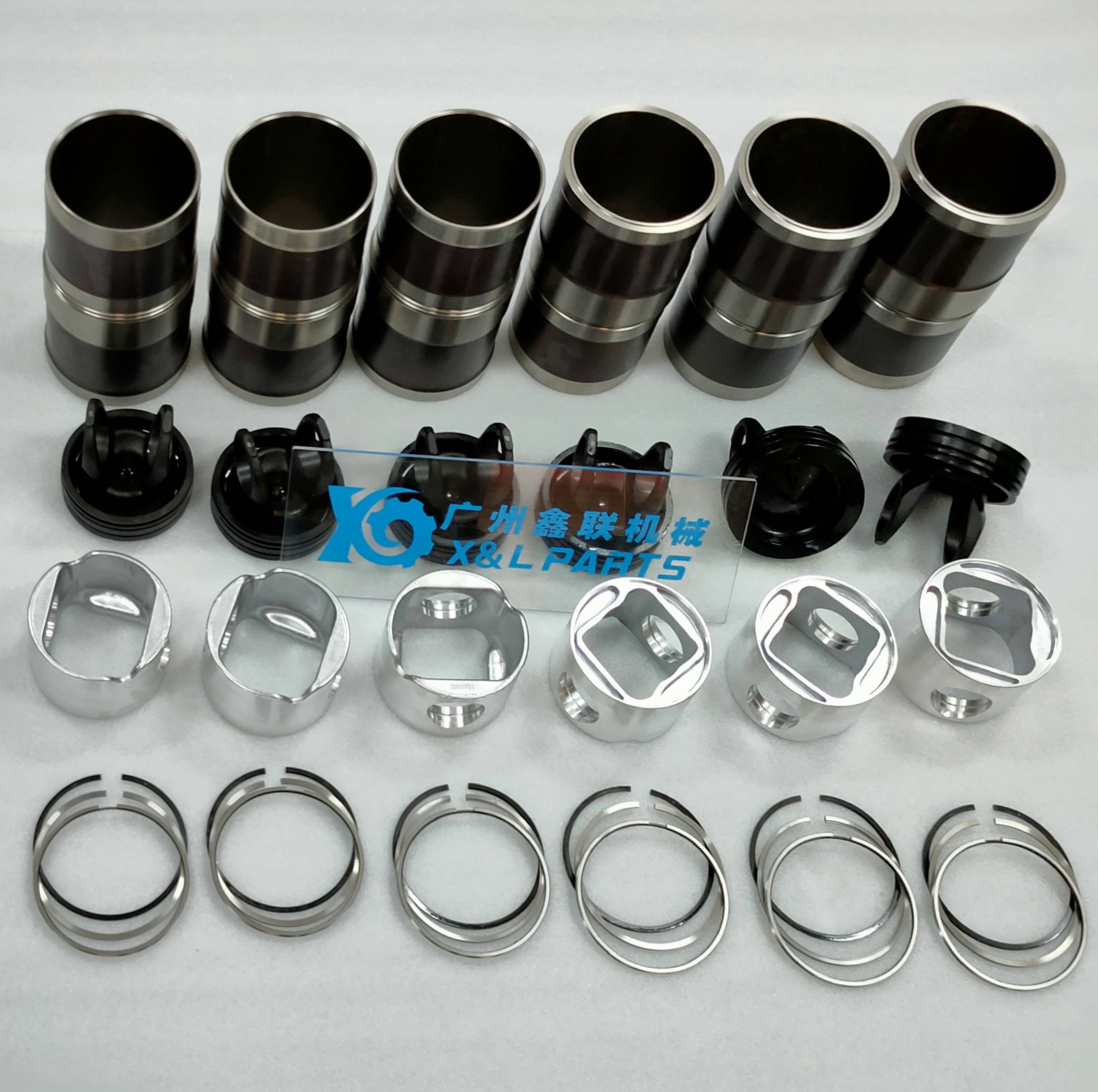 X&L QSL9 Cylinder Heads Piston and Liner Kit Rebuild Overhaul Kit for Cummins Excavator Engine Parts